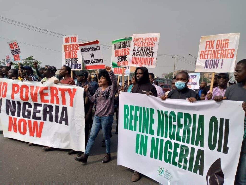 14399 protest rocks benin over unofficial n700 litre fuel price