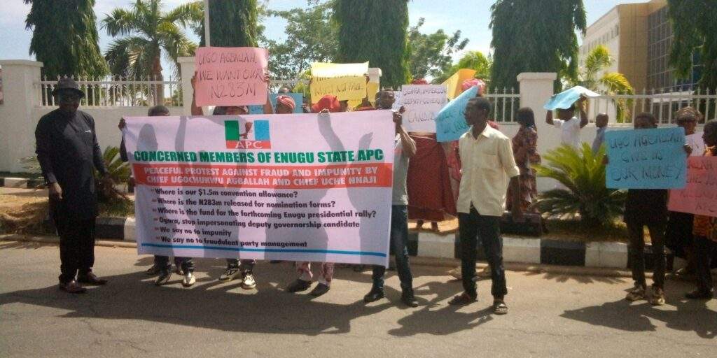4491 n1 3bn alleged fraud sparks protest in enugu apc