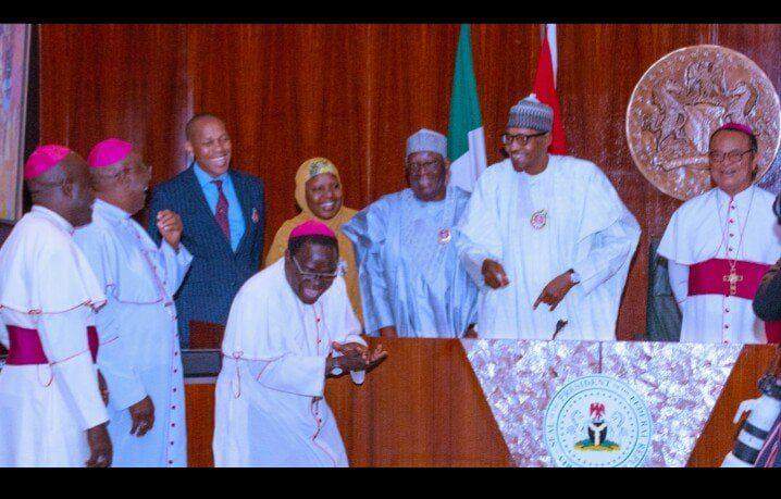 5627 bishop kukah buhari meet in aso rock exchange banters