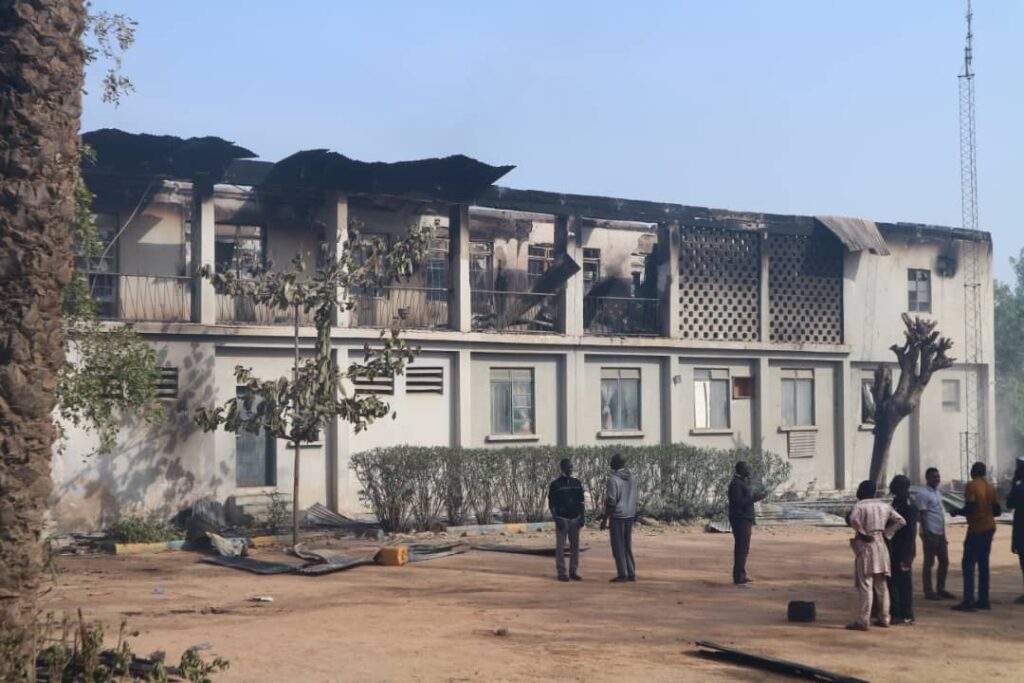 6580 breaking fire guts kano police command headquarters