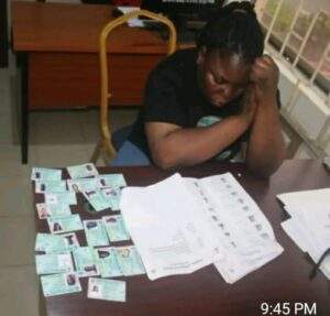 21882 nigeriaelections2023 73 year old woman two others arrested with 20 pvcs in benin