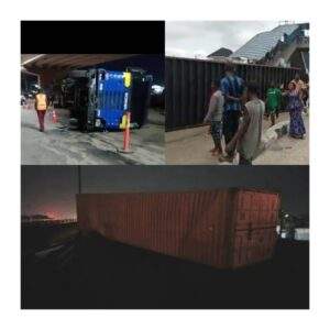27251 three 40ft containers fall in lagos