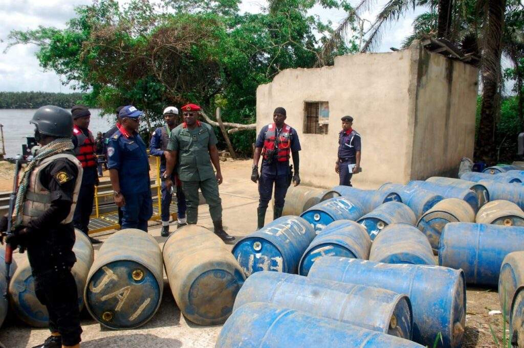 27795 nscdc seizes 150 drums of cameroon bound petrol arrests two
