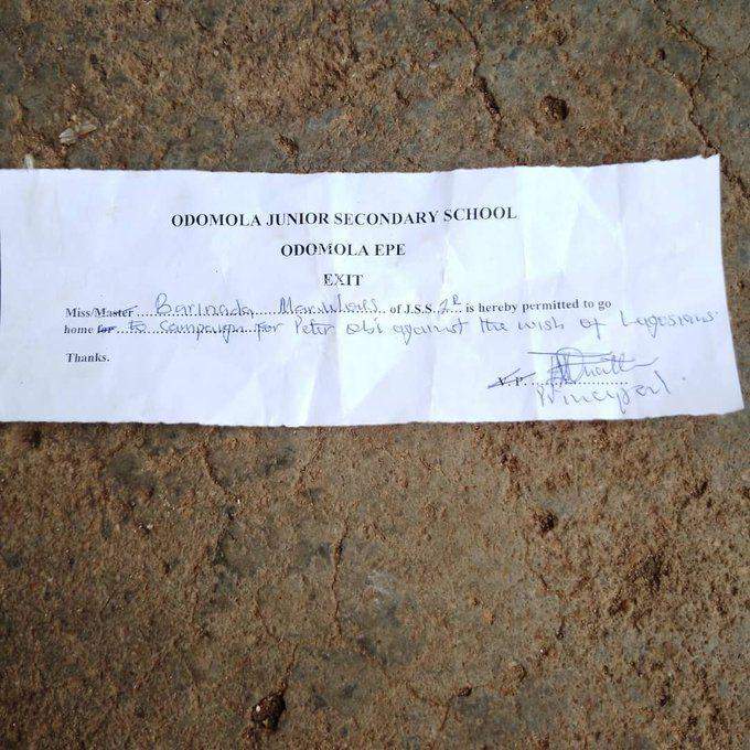 30016 election poster lagos summons principal for allegedly punishing pupil