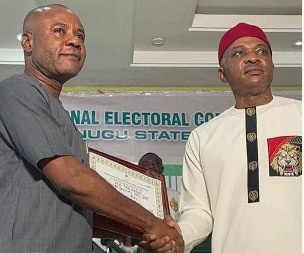 37781 enugu guber governor elect peter mbah state lawmakers receive certificate of return