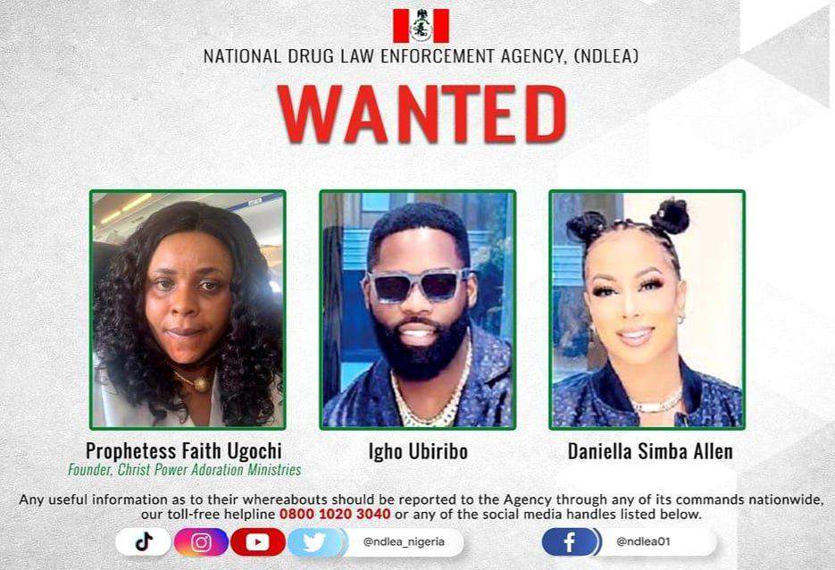 39355 ndlea declares prophetess celebrity couple wanted after drug bust
