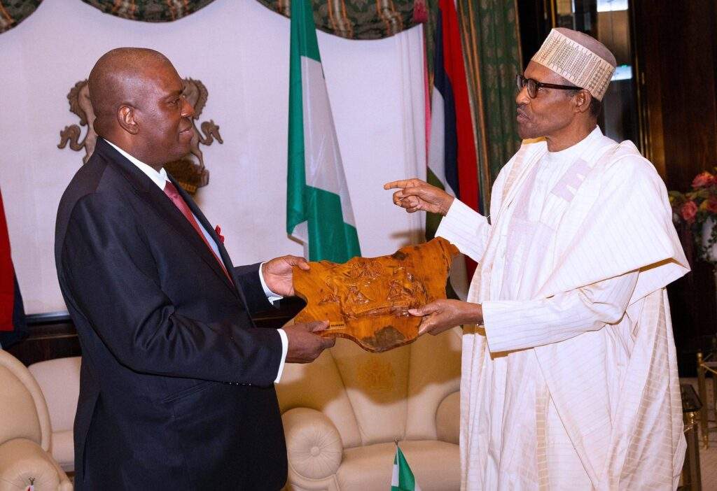 41447 democracy still best option buhari tells outgoing diplomats