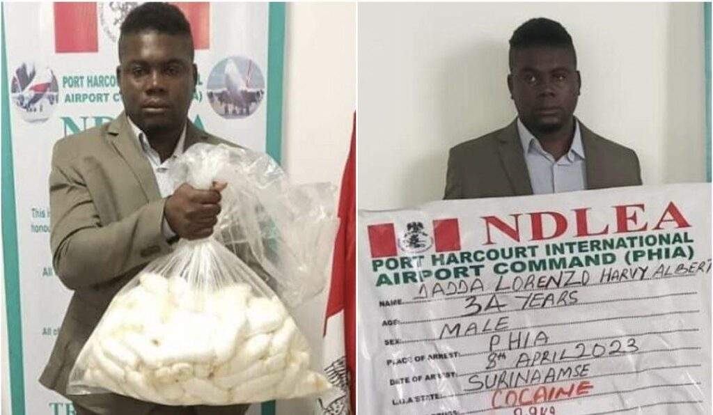 43008 ndlea arrests surinamese man with 9 9kg cocaine concealed in condoms