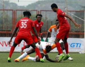 43436 maikaba faults early goal for rangers draw against sunshine stars
