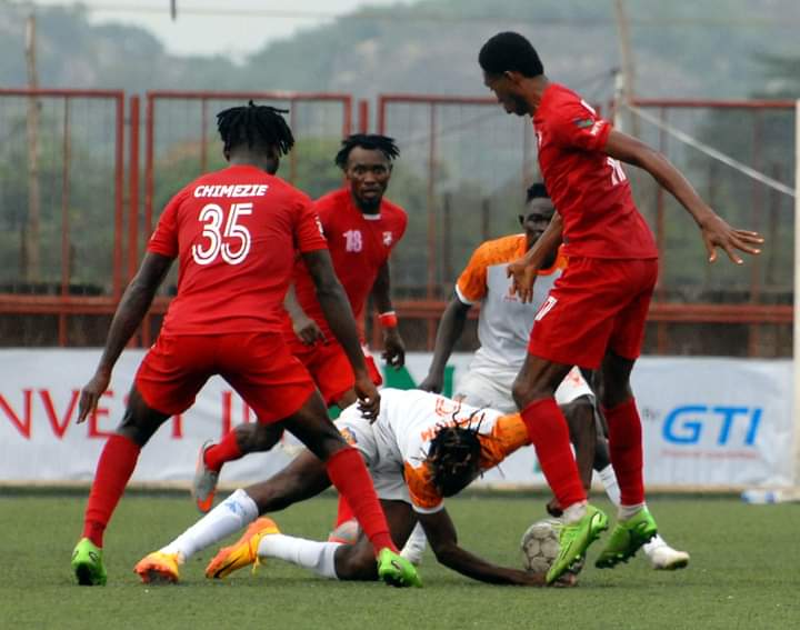 43436 maikaba faults early goal for rangers draw against sunshine stars