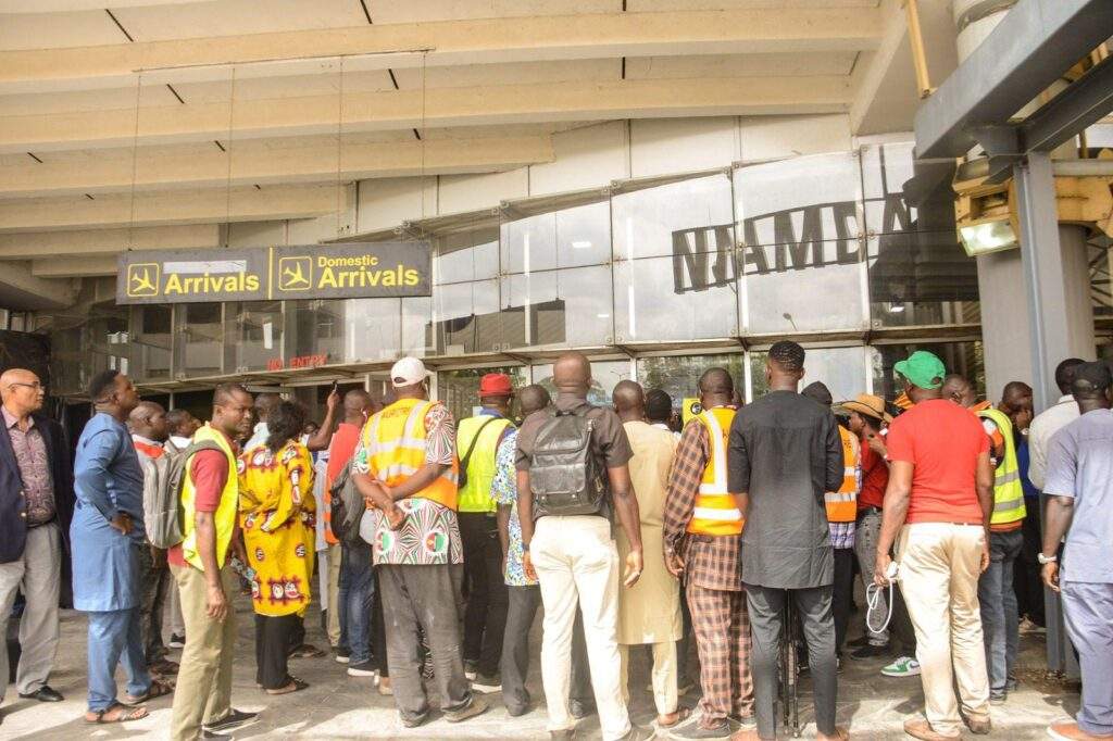 47652 pictorial passengers stranded as aviation workers strike in abuja