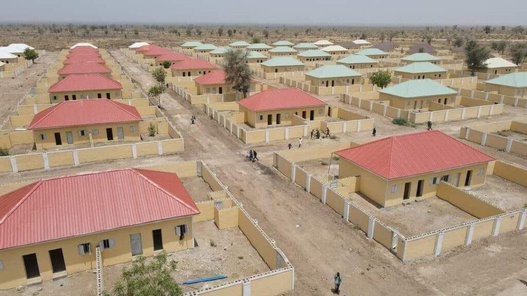 53060 zulum inaugurates fgs 100 housing units in gwoza