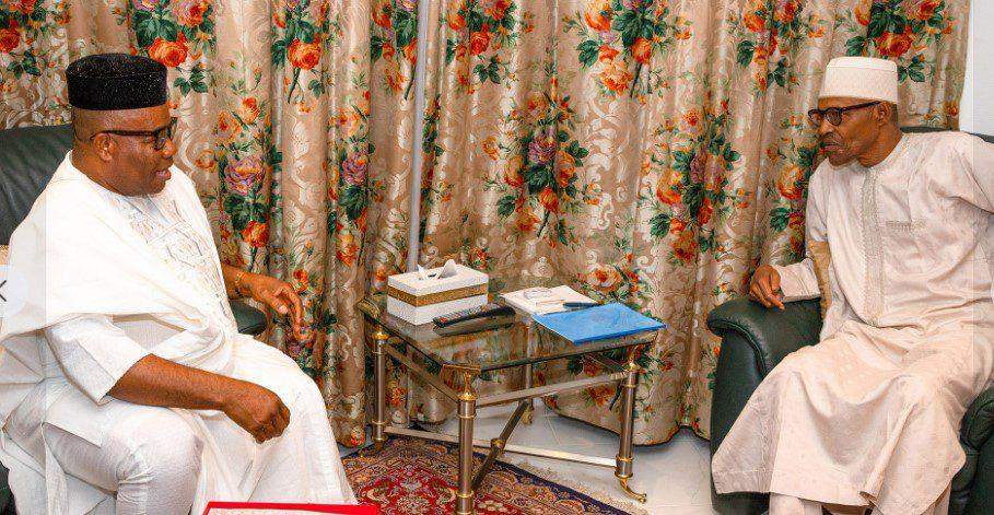 55640 akpabio meets buhari defends senate presidency ambition