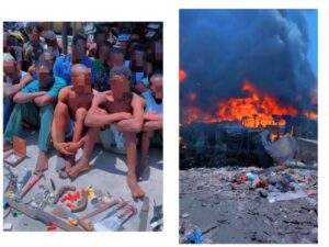 57676 police arrest suspects recover weapons in alaba market clarify fire incident