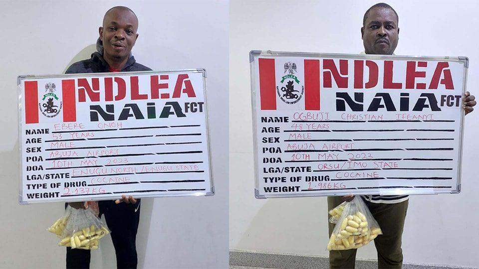 61125 two nigerian businessmen caught with 193 cocaine pellets at abuja airport
