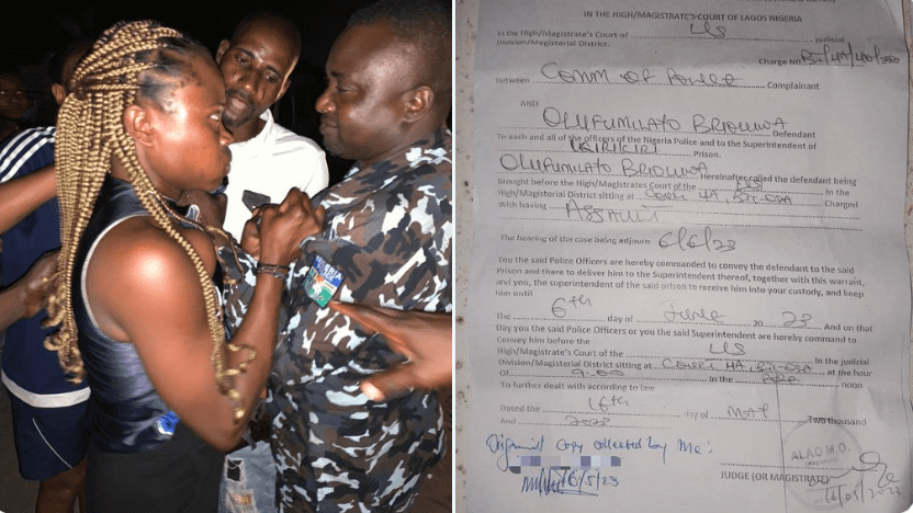 62521 lagos police command arrests and remands lady for assaulting a policeman in ogombo