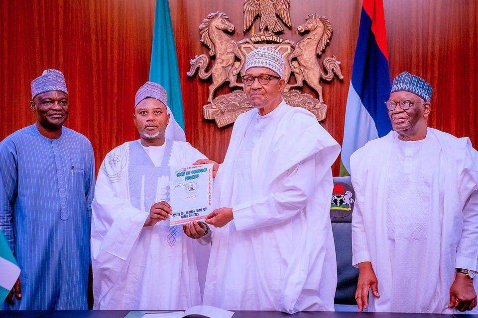 66731 president buhari receives asset declaration form from ccb