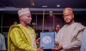67340 zamfara governor matawalle hands over transition committees documents to dare