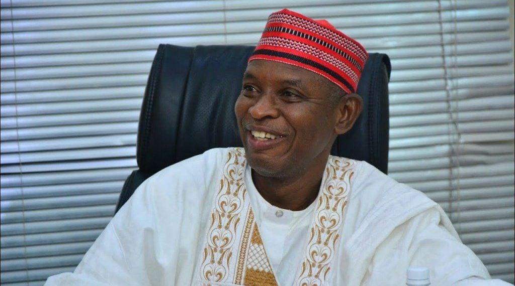 68237 drama as kano gov abba yusuf rejects official seat used by ganduje video
