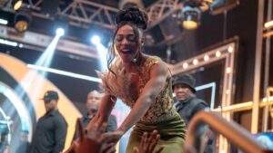 72260 bbtitans winner khosi twala receives warm welcome from nigeria police band and fans in lagos