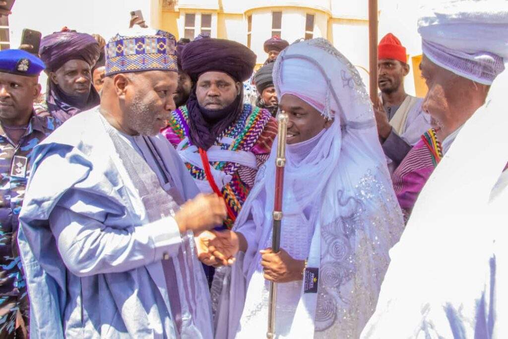 77320 gombe state emir organizes durbar during sallah visit to governor yahaya