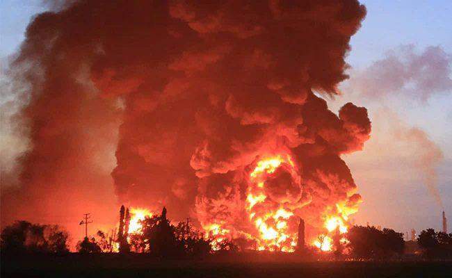 84604 naf fighter jet destroys illegal refinery housing petrol laden tanks reservoirs in rivers