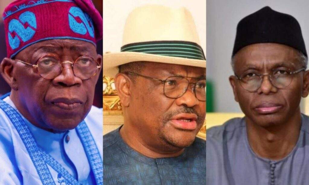 91147 tinubu meets wike el rufai in aso rock