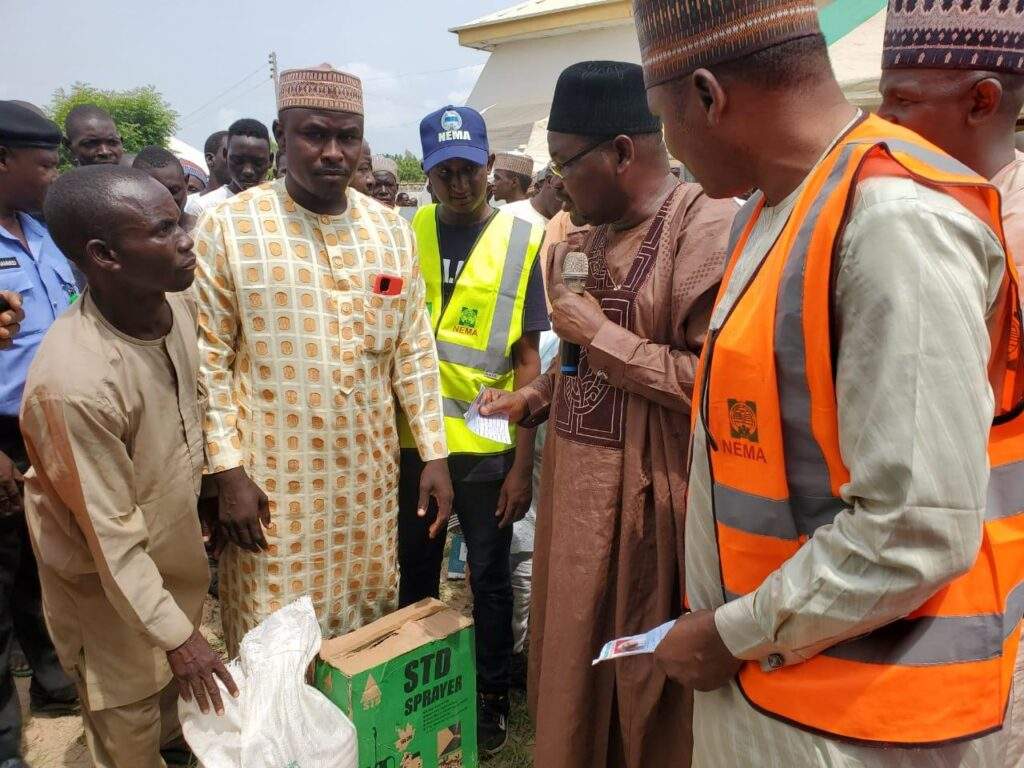 91571 nema distributes relief materials to gombe state flood victims