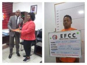 102990 efcc returns n19m house lexus car to american lady after botched love scam by yahoo boy