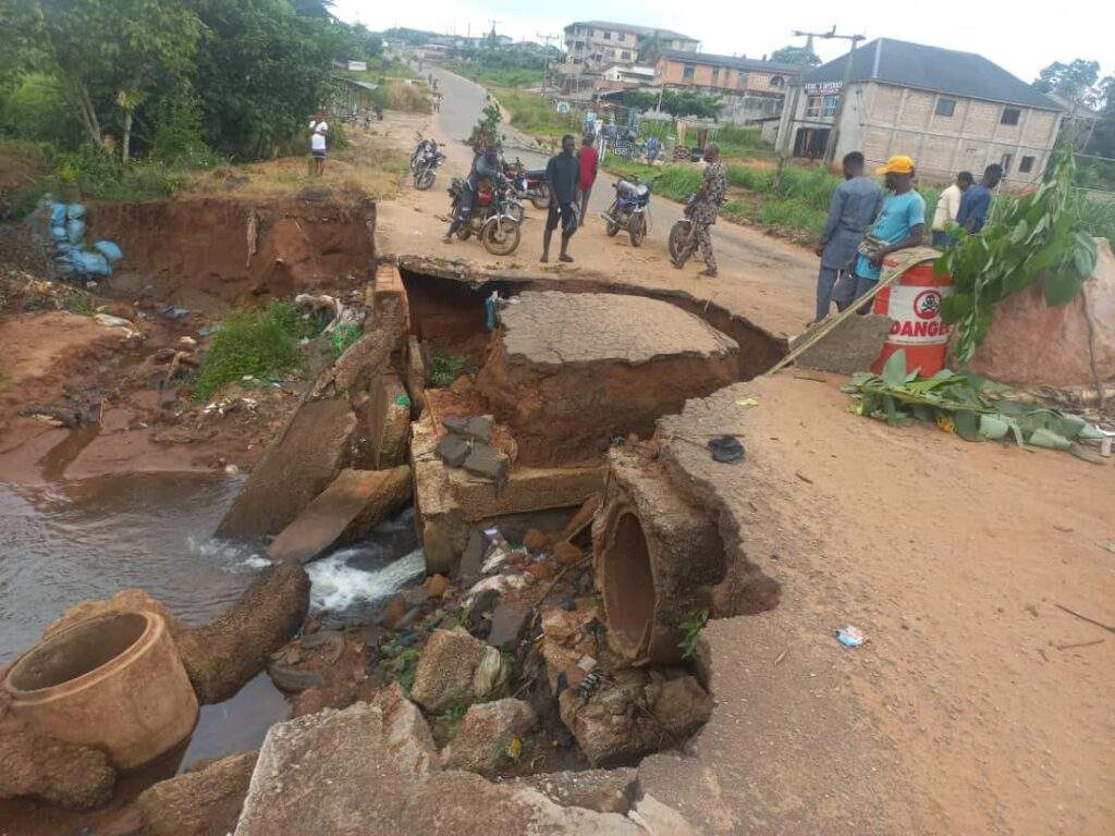 104069 road collapse ogun residents seek govt intervention