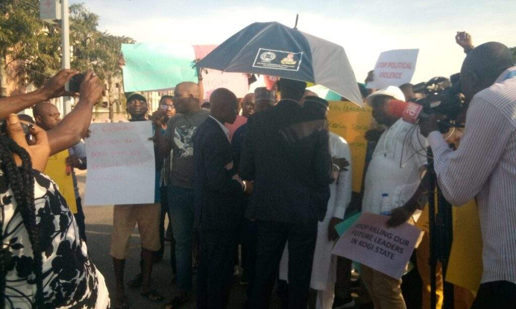 126314 breaking protest rocks police headquarters over killings in kogi