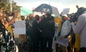 126314 breaking protest rocks police headquarters over killings in kogi