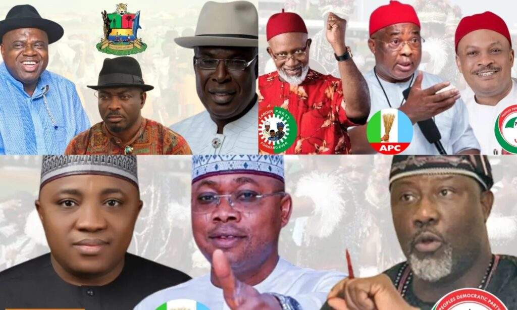 127546 bayelsa imo kogi governorship elections a test of strength for apc pdp lp sdp