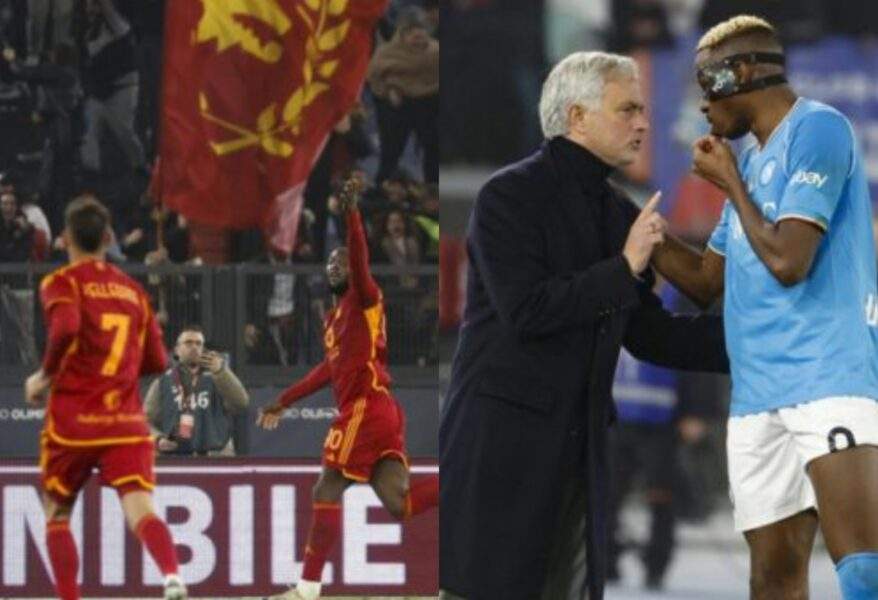 Serie A Osimhen gets red card after clash with Mourinho