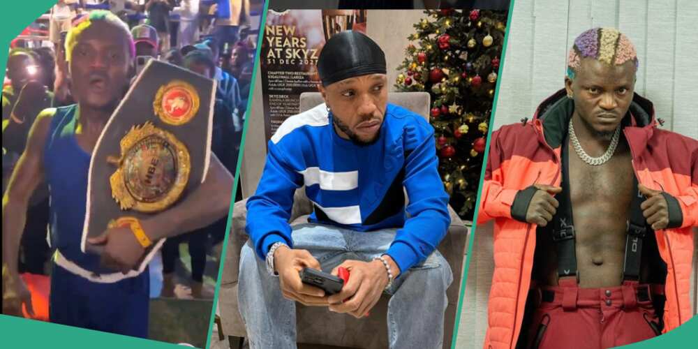 Singer Portable beats Charles Okocha in celebrity boxing match VIDEO