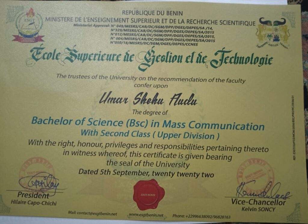 Shock outrage trail DAILY NIGERIAN report on Cotonou degrees —