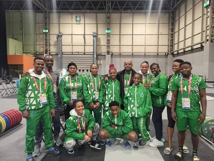 2024 ASWC Nigeria weight lifters officials arrive in Egypt