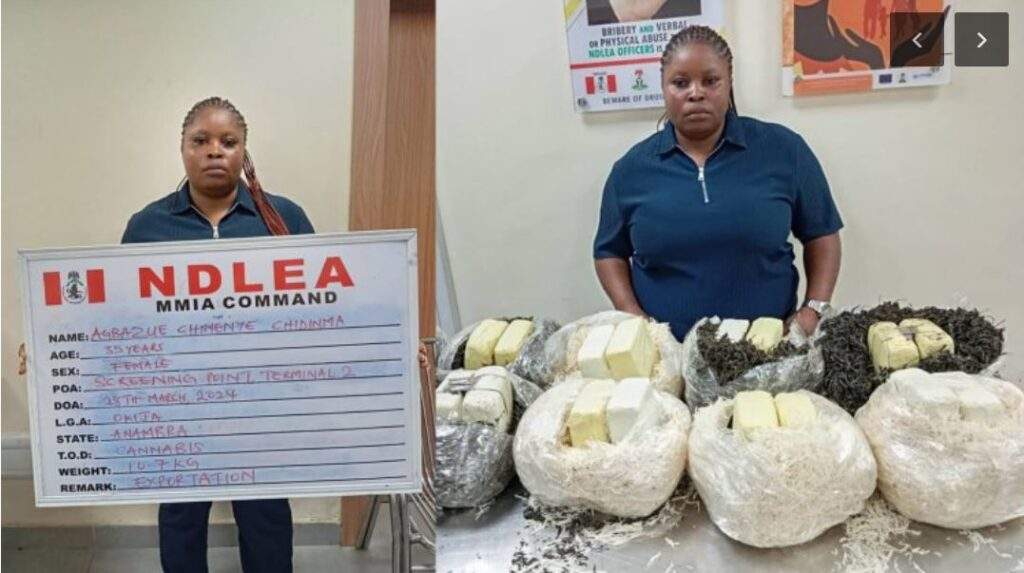 NDLEA Arrests Lady Attempting to Smuggle Cannabis to Qatar