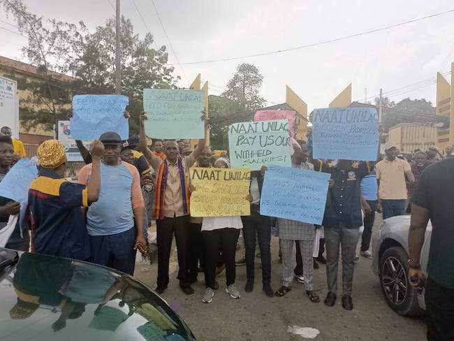 University of Lagos Staff Protest Over Withheld Salaries and No