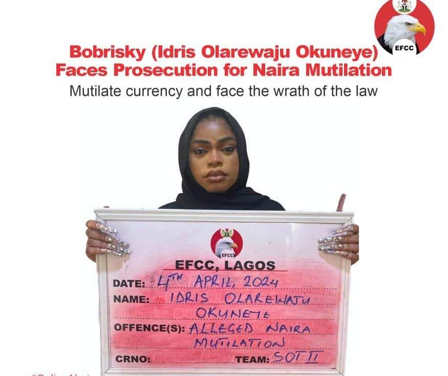 Bobrisky Convicted of Naira Abuse Guilty Plea Leads to EFCC