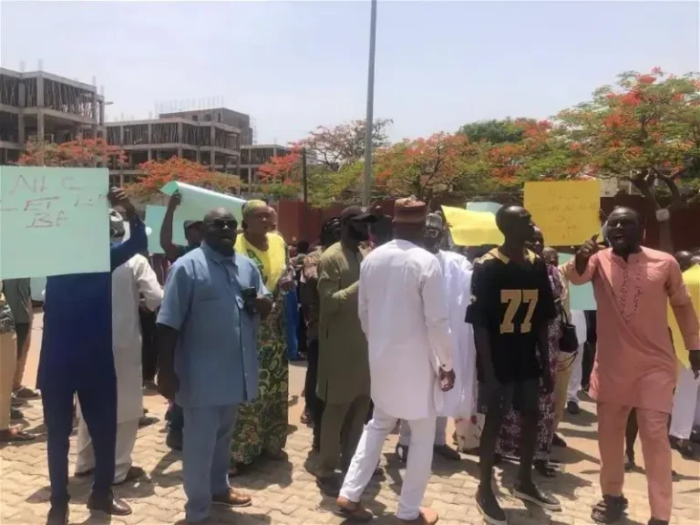 Labour Party Factional Chairman Supporters Protest NLC Meddling