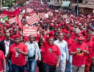 Large crowds of ANC supporters took part in a solidarity march in support of Palestine in Cape Town
