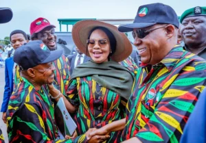 VP Kashim Shettima And NLC President Mr Joe Ajaero During May Day Celebration In Abuja 300x209