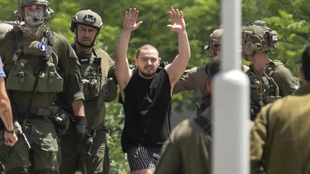 Almog Meir Jan 21 one of four hostages rescued on Saturday arrives by helicopter to the Sheba Medical Center in Ramat Gan Israel Saturday June 8 2024