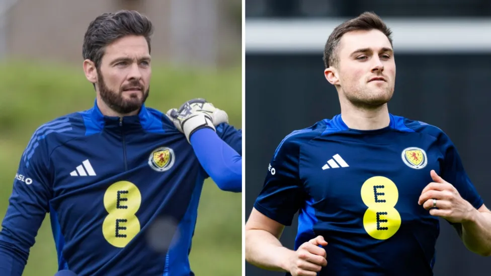 Craig Gordon left is expected to feature in Fridays friendly with Finland
