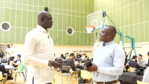 amadou gallo fall the president of the basketball africa league bal speaking to africanews during an exclusive interview in paris france june 23 2024