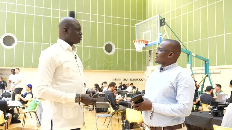 amadou gallo fall the president of the basketball africa league bal speaking to africanews during an exclusive interview in paris france june 23 2024