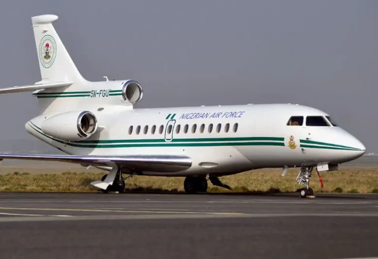 nigerias presidential jet is parked in london