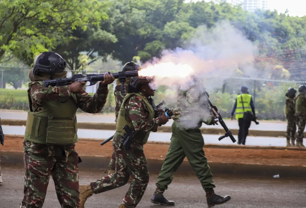 police fire tear gas