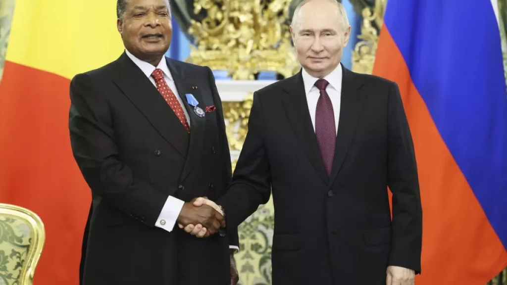 putin welcomes congolese president sassou nguesso in kremlin strengthening russian african ties